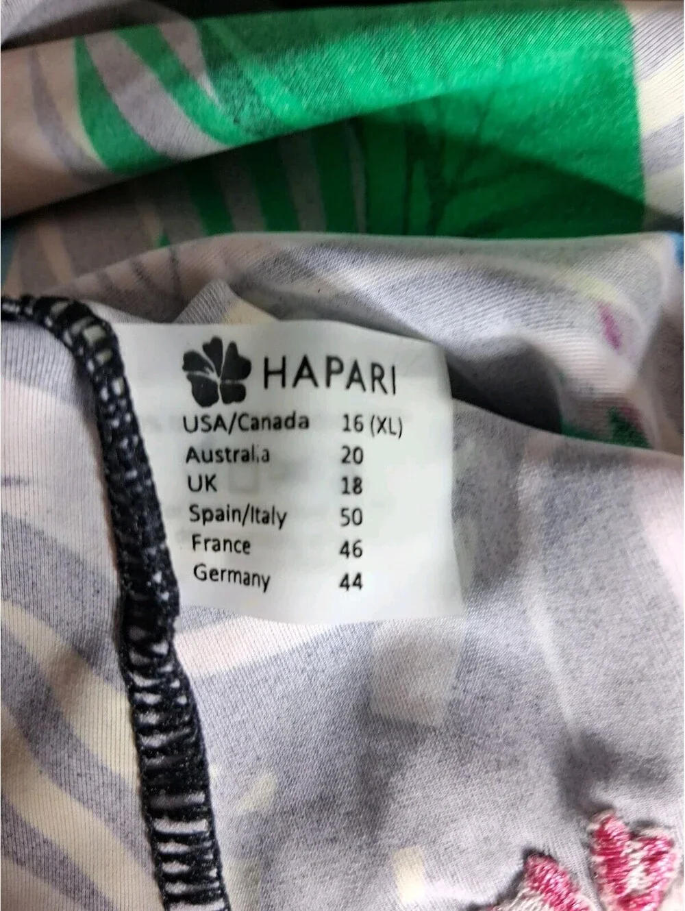Hapari Women's Multicolor Floral Adjustable Strap Tankini Top, Size 16(XL) - Picture 6 of 6
